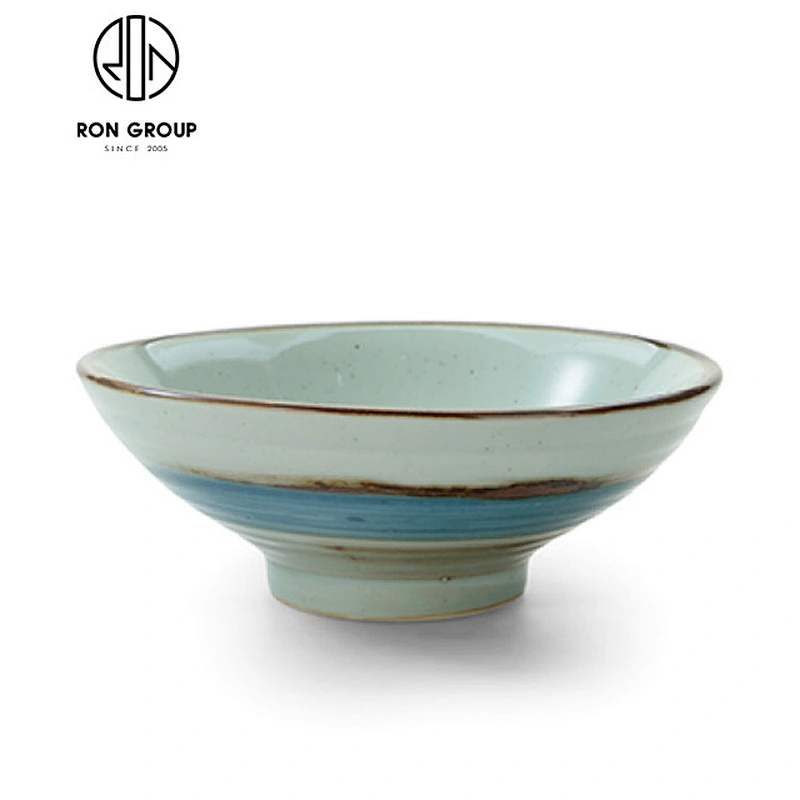 Ceramic round bowls trumpet shape bowl for restaurant
