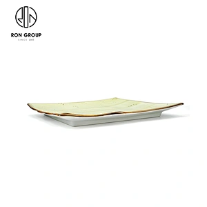Wholesale Restaurant Kitchen Square Fruit Cake Food Porcelain Plate