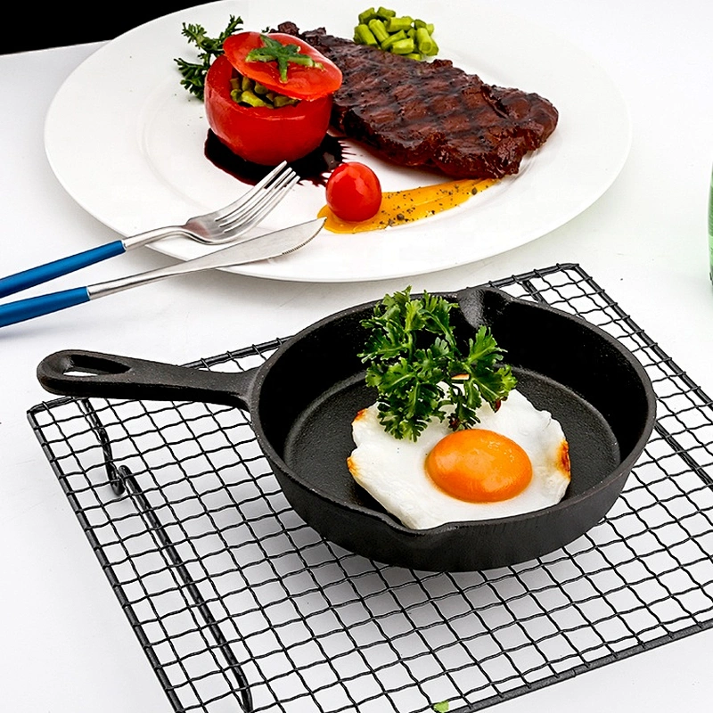 Home Kitchen Lightweight Round Portable Cast Iron Fry Pan