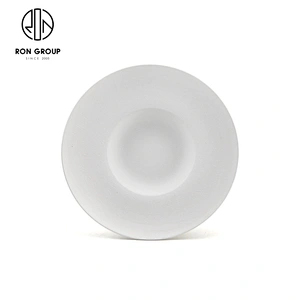 Hotel Black Glazed High Quality Modern Round Porcelain Hat Shape Plate