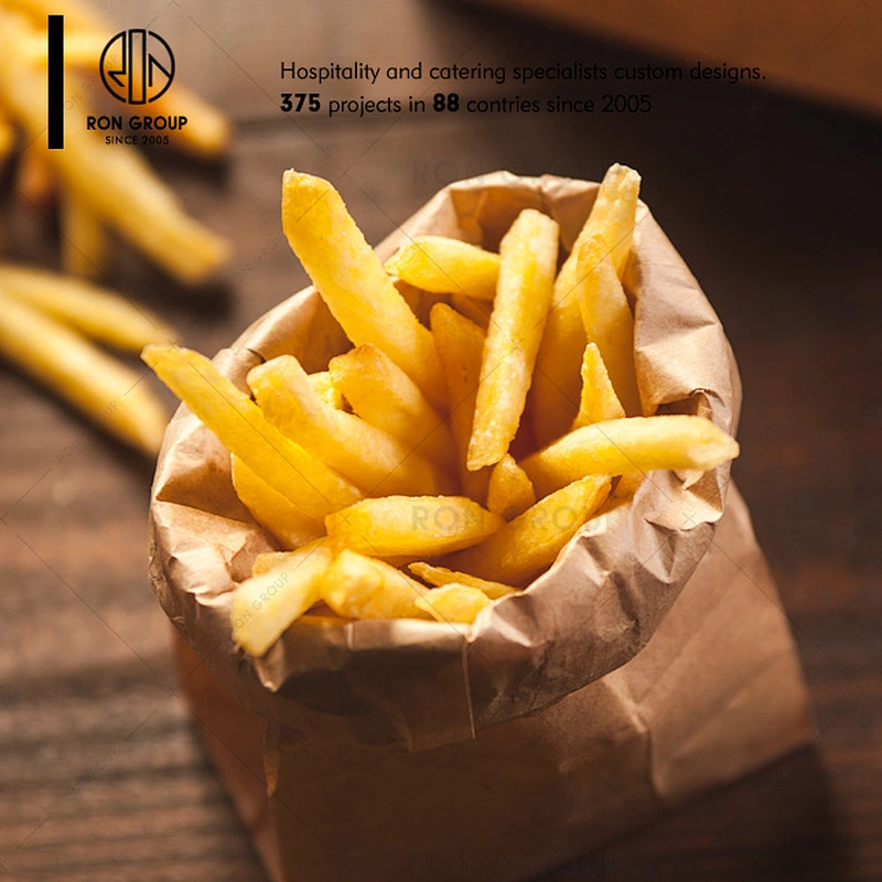 Custom restaurant food grade biodegradable brown craft paper bag