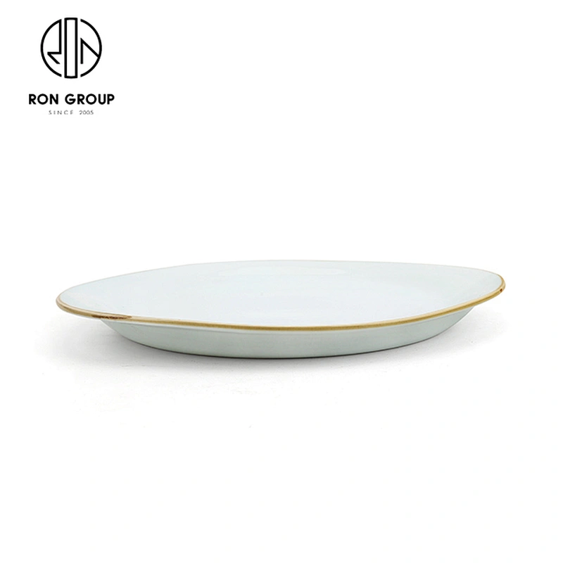 1.04 Kg Retsaraunt Random Cyan Created Ceramic Dishes Shallow Plate