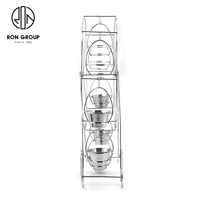 8 Cups Silver Eight Bowl Ferris Wheel Stand Carrier Holder For Restaurant