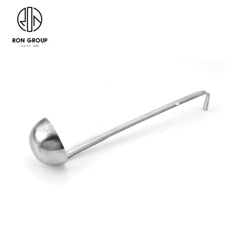 Kitchen Accessories Stainless Steel Round Head Soup Ladle Spoon With Hook