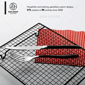 Restaurant Stainless Steel Black Handle Knife And Fork