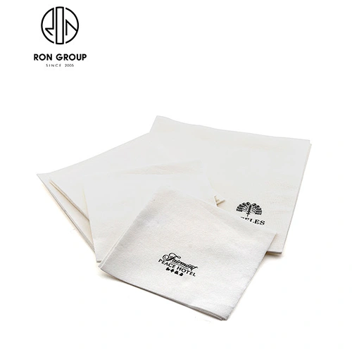 Elegant folded table paper napkin with custom logo