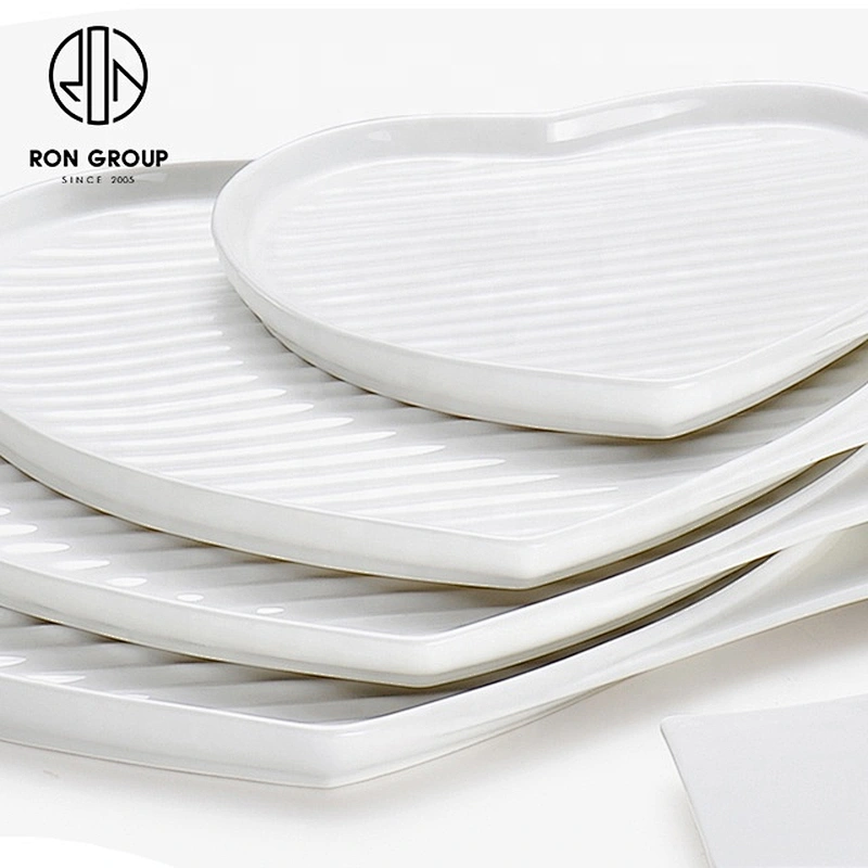 Sweet Exquisite Flat Heart Shape Plate For Restaurant Dedicated