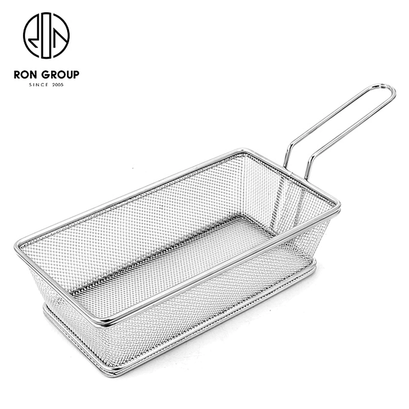 Wholesale Metal Weave With Metal Handle Kitchen Accessories Deep Fry Basket