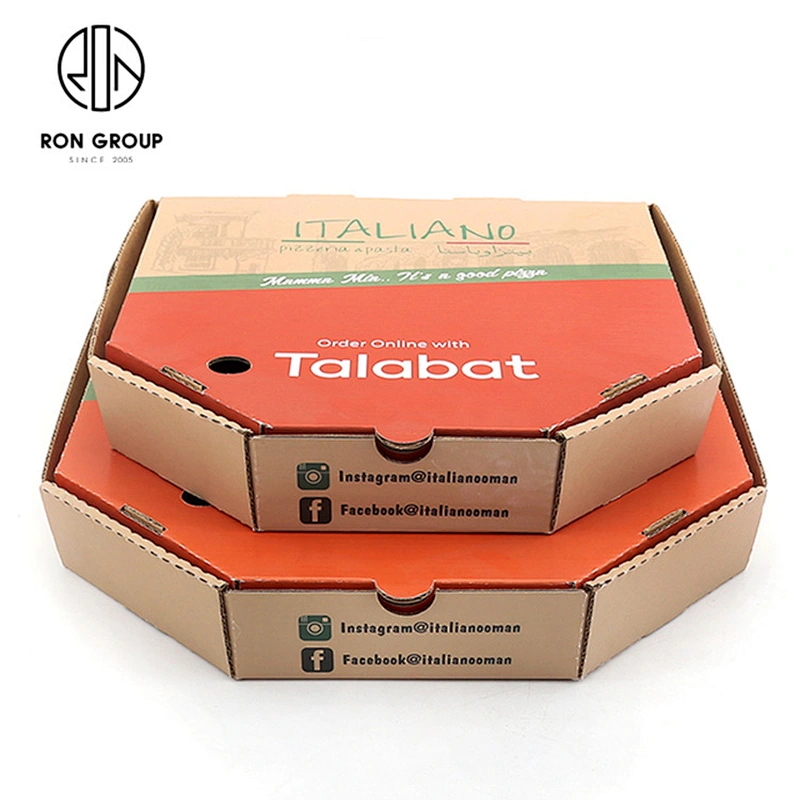 Fast Food Store Use Disposable Take Away Hexagonal Corrugated Pizza Box