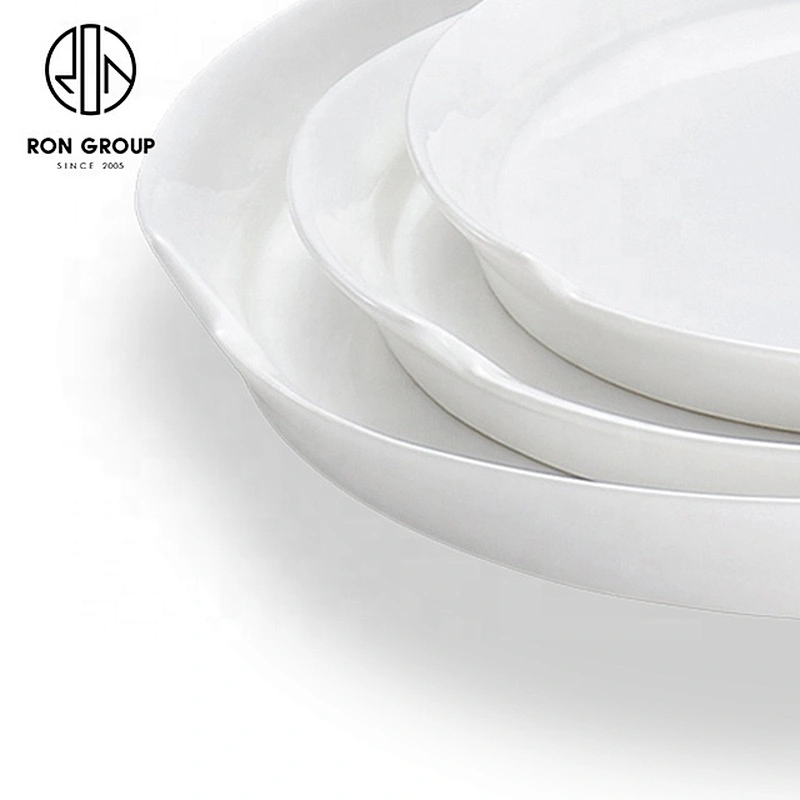 Factory Wholesale Irregularly Shaped White Wishes Round Plate