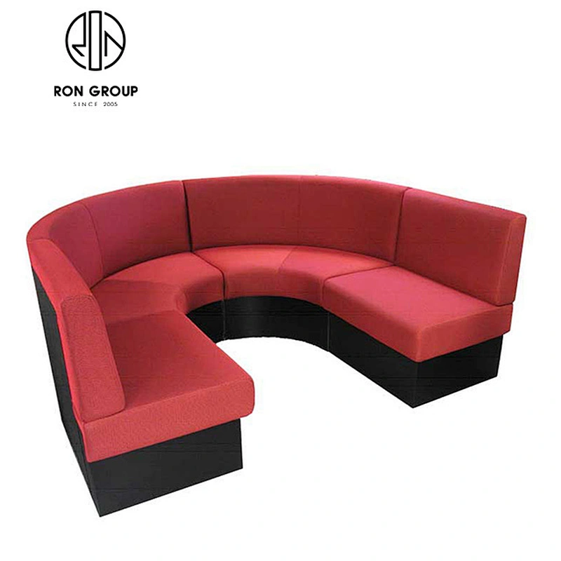 Wholesale Restaurant Wooden Frame Blue Leather Booth Sofa