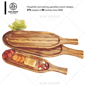 Custom restaurant round wooden pizza cutting board with handle