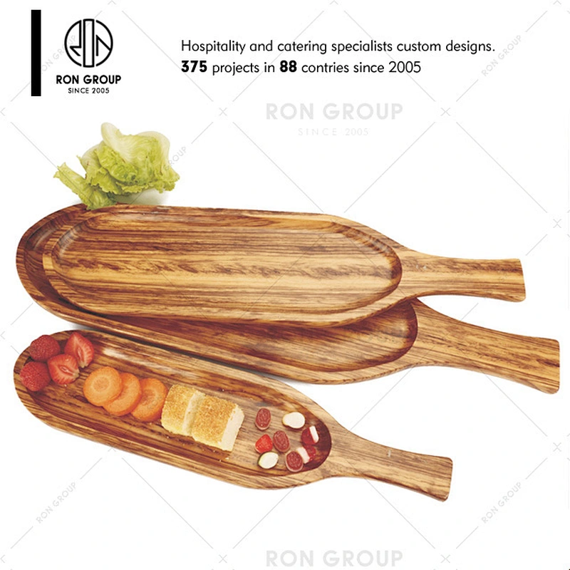 Custom restaurant round wooden pizza cutting board with handle