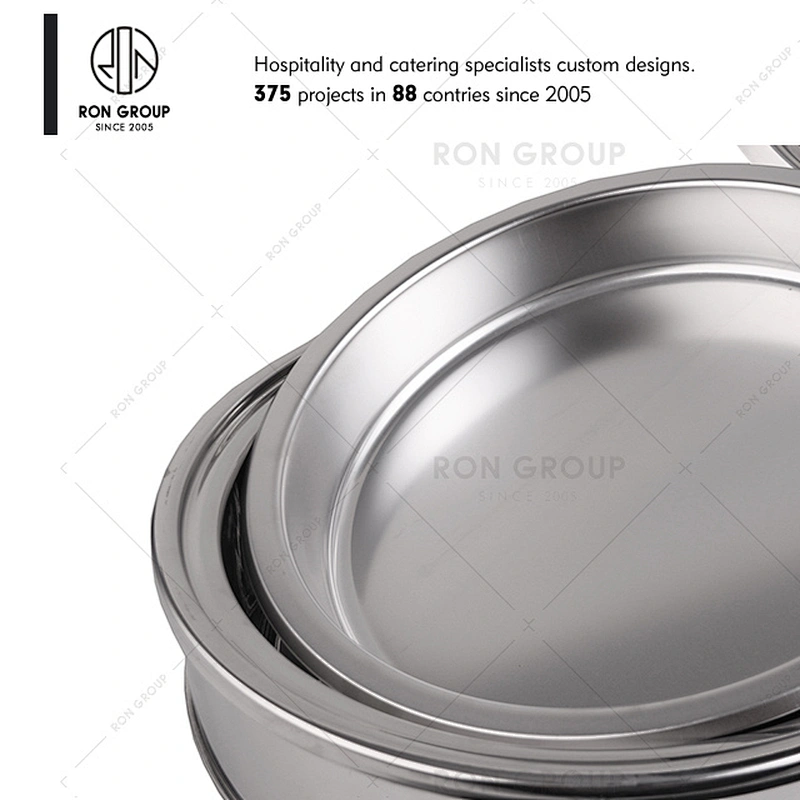 Square Round Luxe Chafing Dish With Glass Window Lid And Stand