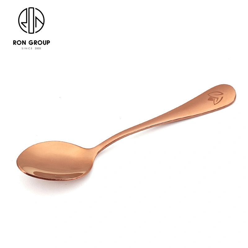 Hot Sale Restaurant Custom Logo Stainless Steel Rose Gold Cutlery Set