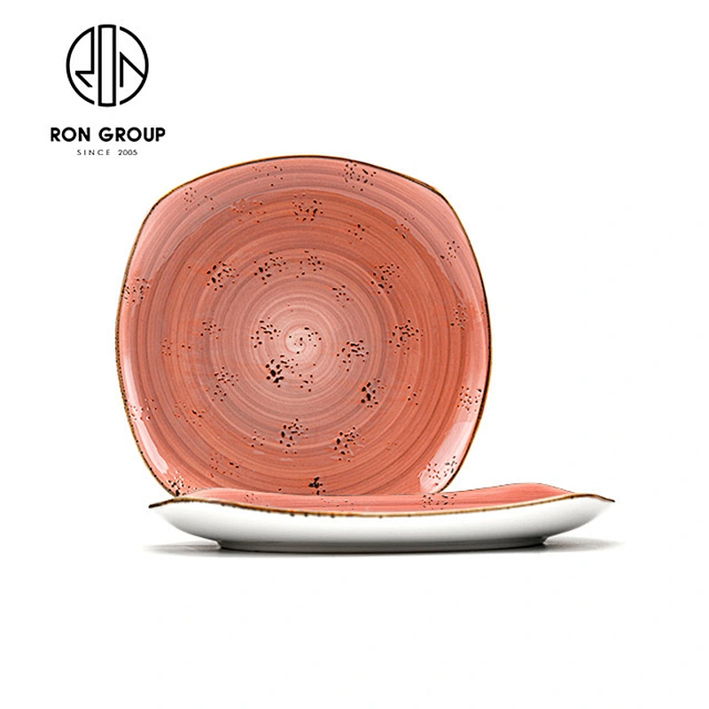 Wholesale Good Quality Custom Restaurant Square Red Dinner Plates