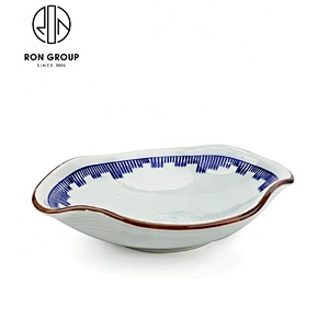 Custom Blue And White Porcelain Restaurant Ceramic Soup Bowl