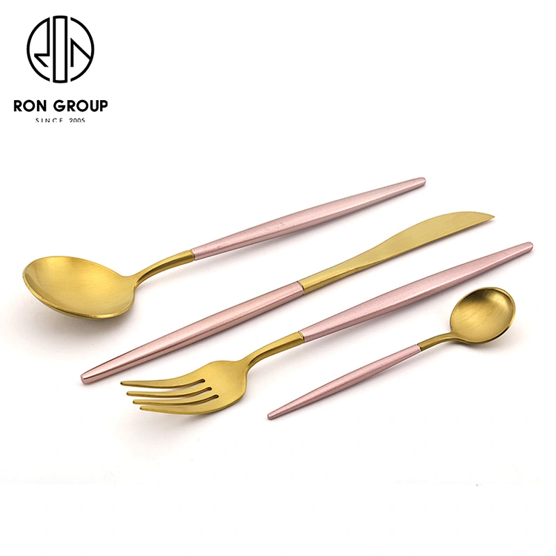 High Quality Restaurant Wedding Pink Gold Stainless Steel Cutlery
