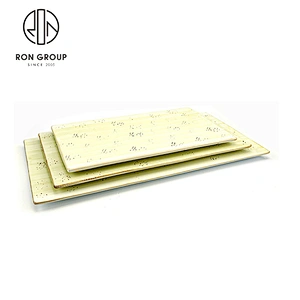 Wholesale Chip-Proof Custom Logo Restaurant Green Dinner Ceramic Plates Set