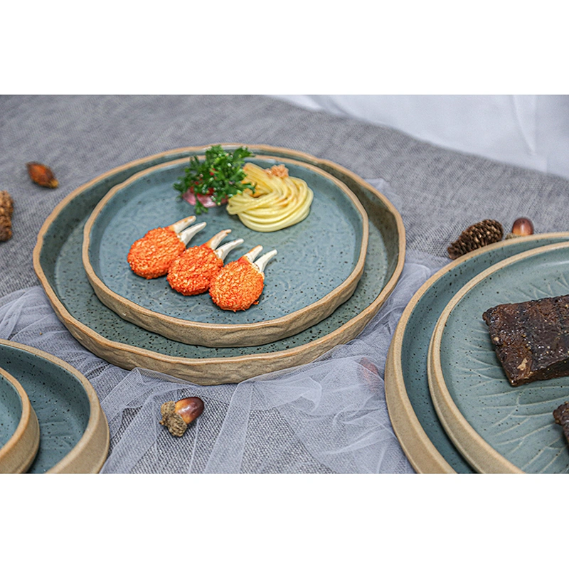 Wholesale Family Restaurant Universal Blackish Green Round Plate
