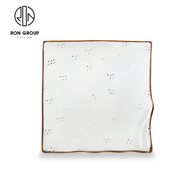 Hot Sale Custom Logo Irregular Shape White Restaurant Serving Dishes