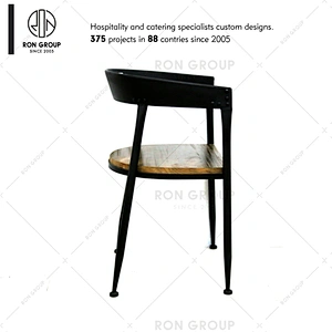 Restaurant supplier vintage industrial black metal cafe dining chair