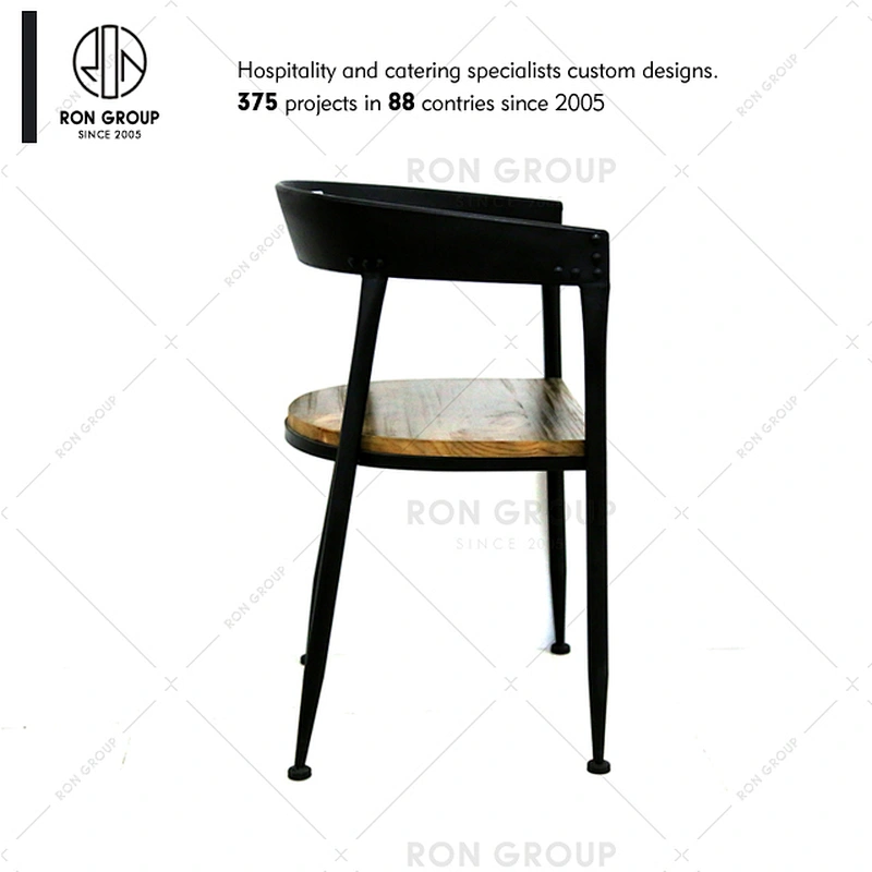 Restaurant supplier vintage industrial black metal cafe dining chair