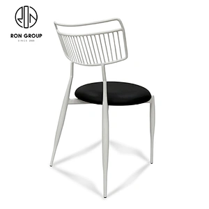 Modern Nordic Leisure Steel Frame Backrest Dining Chair For Coffee Shop