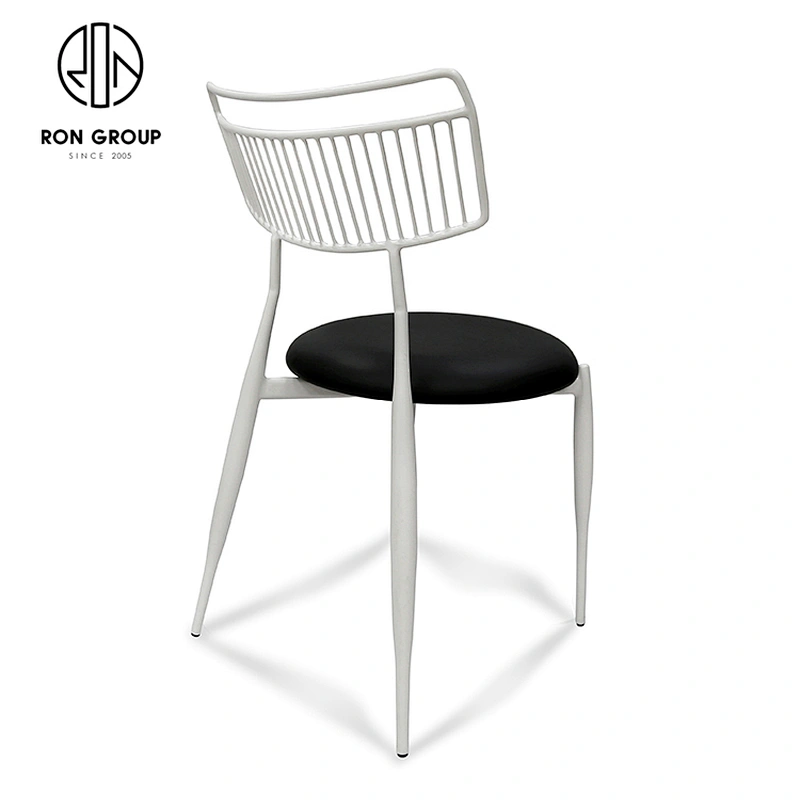 Modern Nordic Leisure Steel Frame Backrest Dining Chair For Coffee Shop