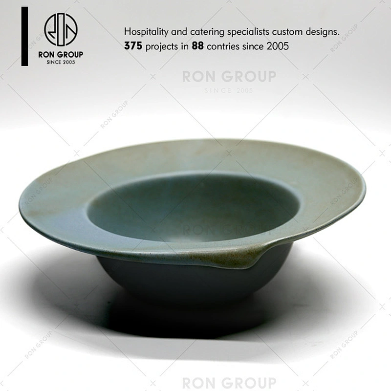 Restaurant Small Green Ceramic Soup Pot