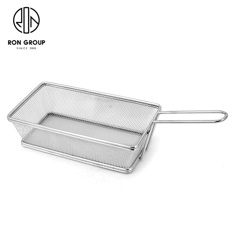 Wholesale Metal Weave With Metal Handle Kitchen Accessories Deep Fry Basket
