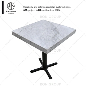 Foshan custom made square white marble table top for dining table