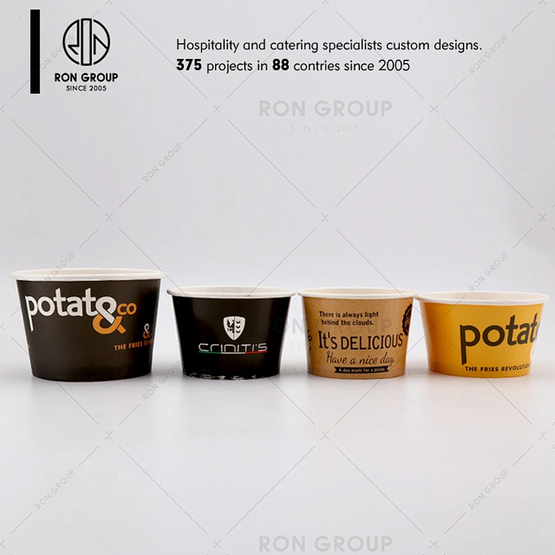 Restaurant coffee shop disposable custom printed compostable pla ice cream paper cup