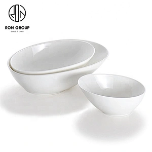 Well Designed White Ceramic Conical Bowl For Restaurant Dedicated