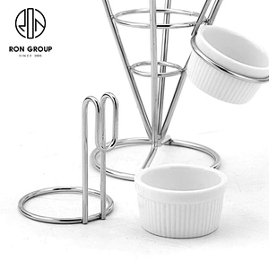 High Quality Display Stainless Steel Wire Mesh Double-Chip Fries Rack