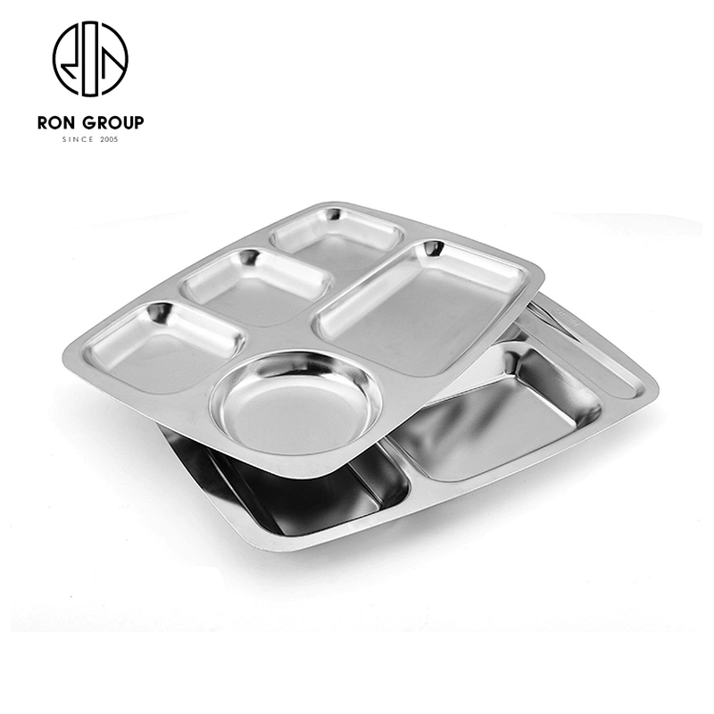 Restaurant Stainless Steel Rectangular Aseptic Tray Fast Food Dish Plate