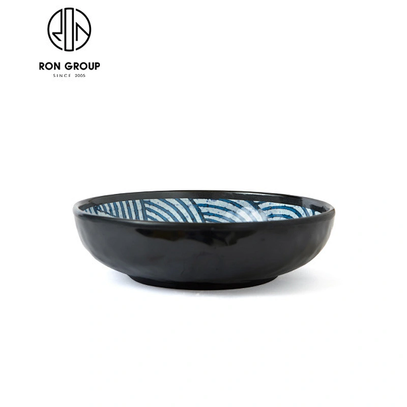 Ceramic shallow bowl with color for restaurant