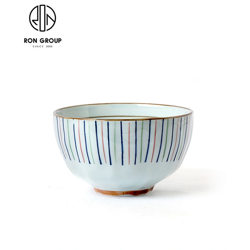 Japanese hexagonal high bowl hand-painted ceramic bowl