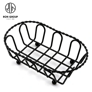 Hot Sale Stainless Steel Black Oval Basket For Home Kitchen Restaurant