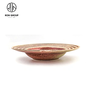 Cheap Round Fambe Pink Rhythm Collection Dinner Ripple Hat-Shape Seaweed Hat Bowl