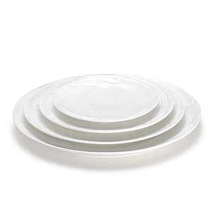 Luxury Customized White Ceramic Round Soup Plate For Restaurant