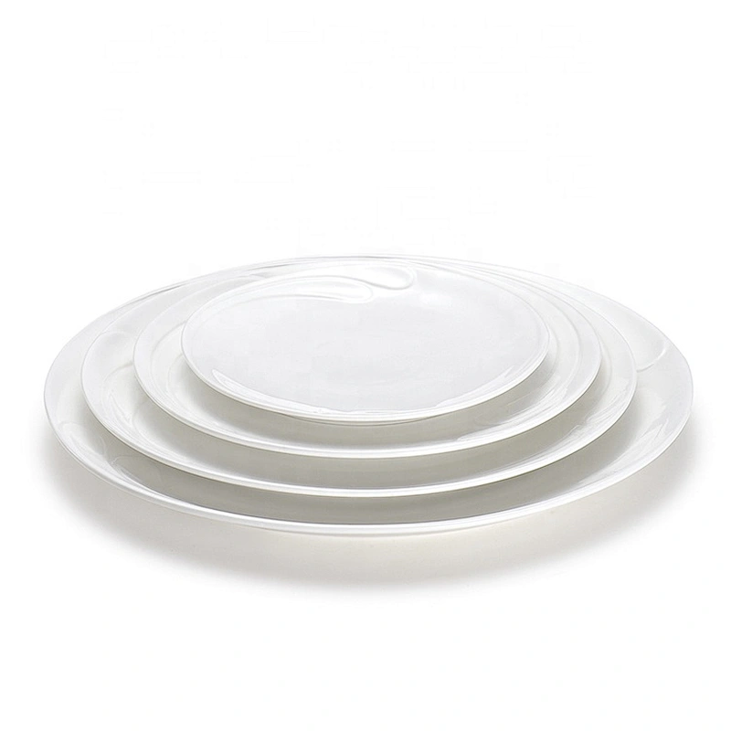 Luxury Customized White Ceramic Round Soup Plate For Restaurant