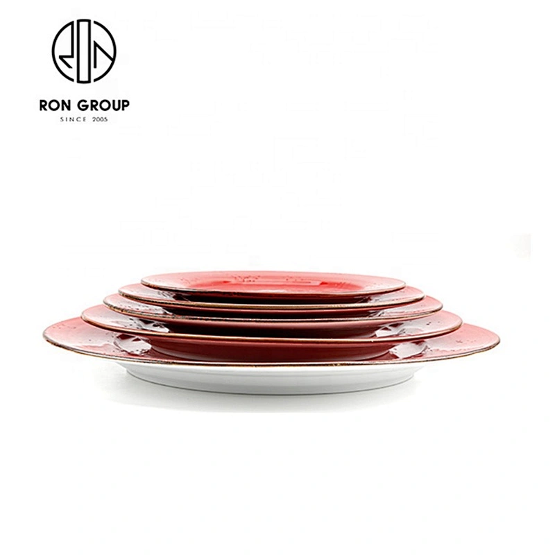 Customized Restaurant Easy To Clean Dinner Flat Round Plate