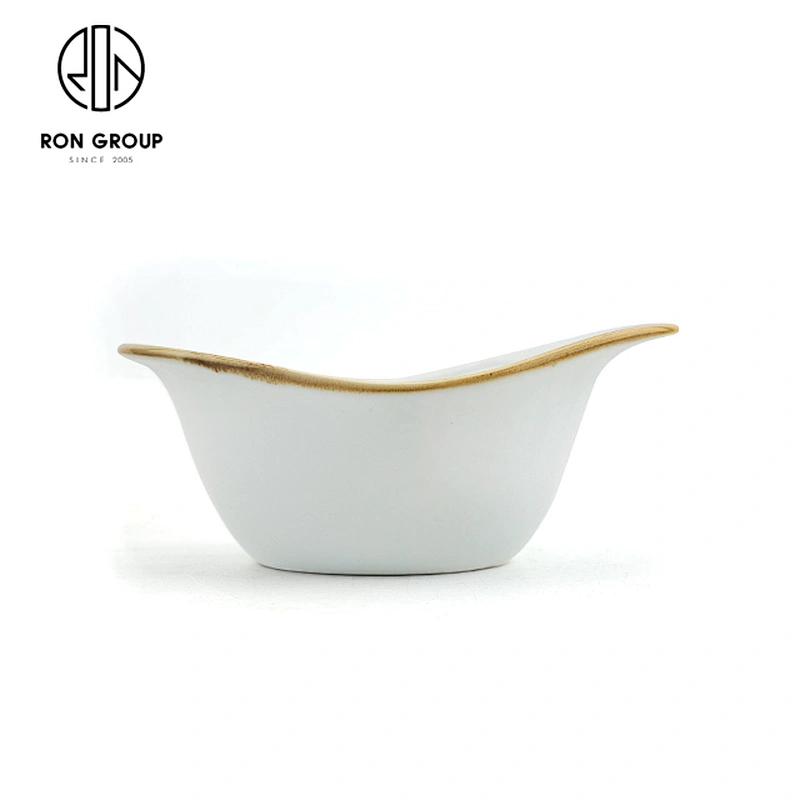 Customized 1.03 Kg Tableware Ceramic Soup Salad Bowl For Restaurant Hotel