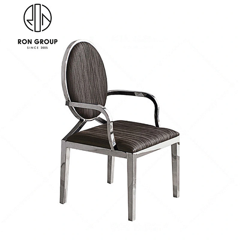 New Style Luxury Gold Stainless Steel Wedding Round Steel Chair