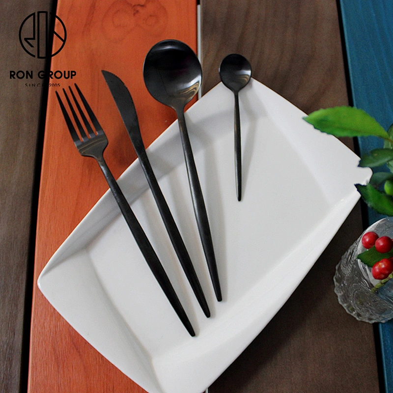 Wholesale Restaurant Tableware Stainless Steel Black Cutlery Set