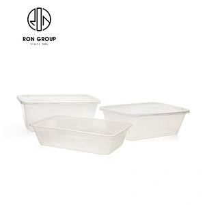 Take away disposable plastic round lunch box