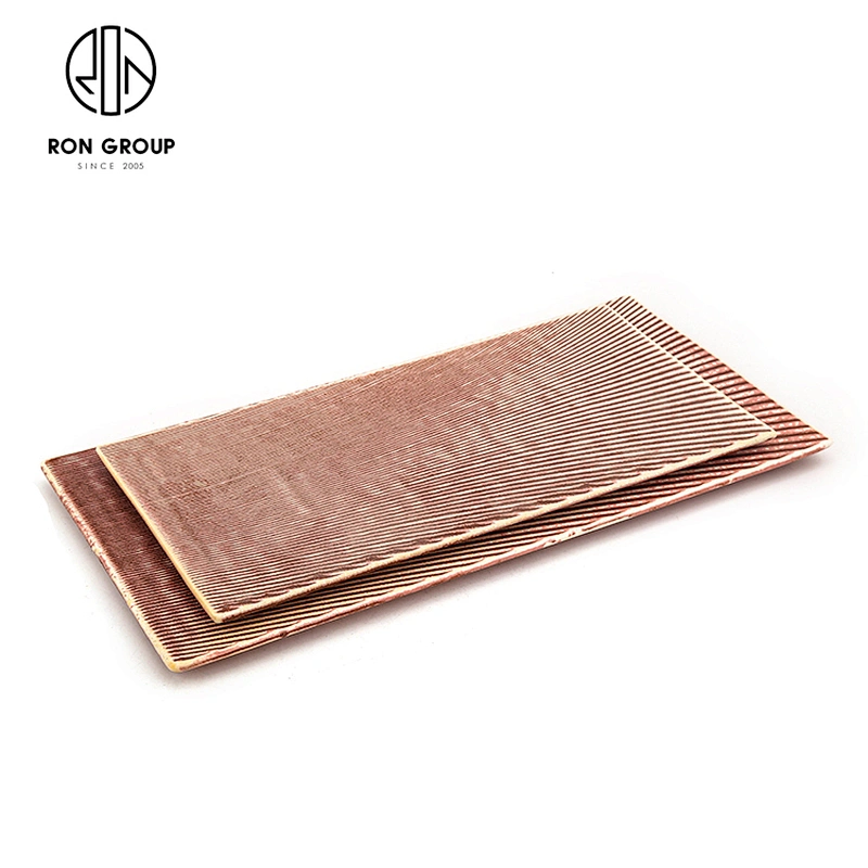 Custom Logo Ceramic Line Grain Rectangular Flat Plate For Sale