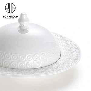 Modern Restaurant Ceramic Round Soup Bowl For Bottom Chassis