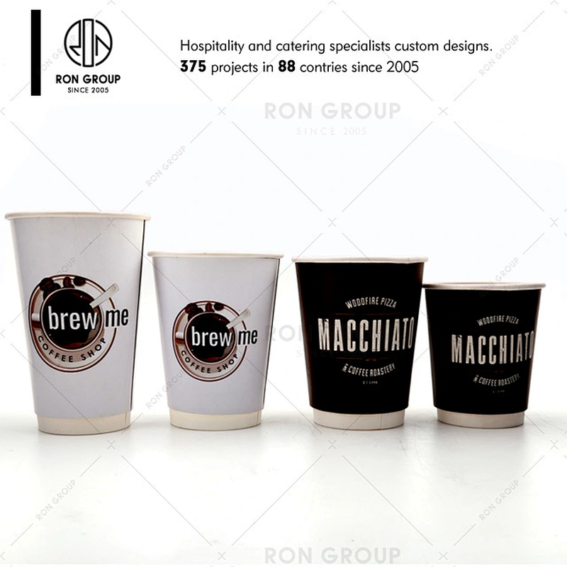 Restaurant coffee shop disposable custom printed compostable pla ice cream paper cup